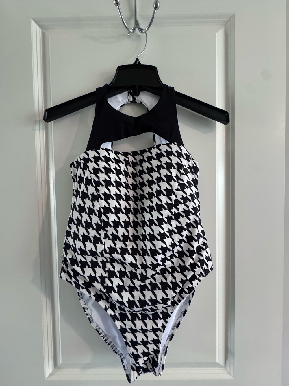 Black & White Houndstooth One-Piece Swimsuit